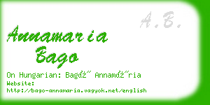 annamaria bago business card